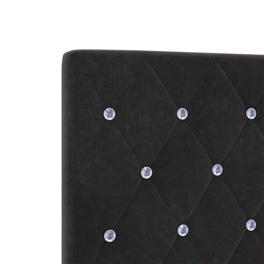 LED Headboard with LED Strip Lights Manual Black 160 cm Velvet