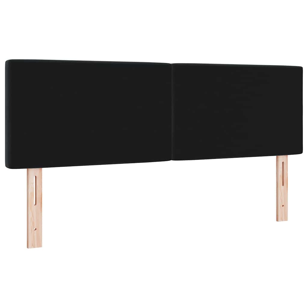 LED Headboard with LED Strip Lights Manual Black 160 cm Velvet