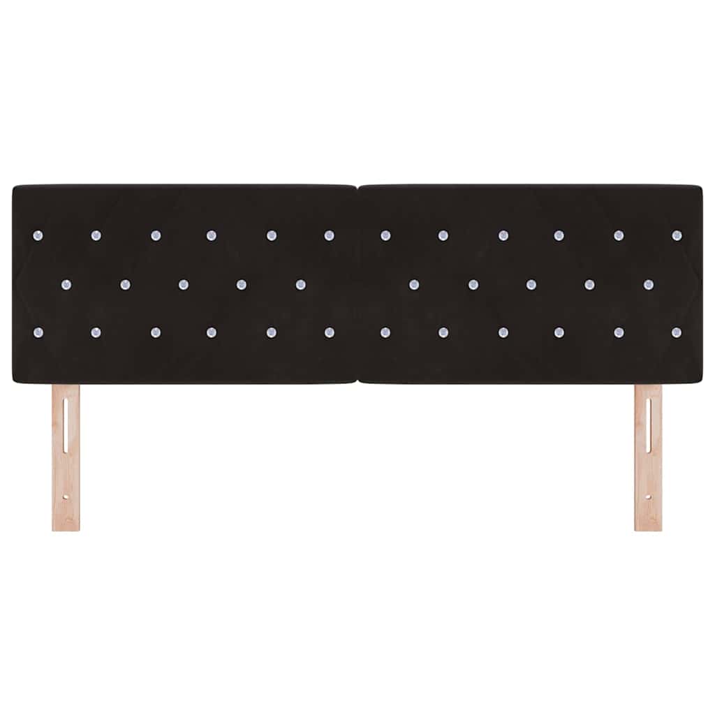 LED Headboard with LED Strip Lights Manual Black 160 cm Velvet
