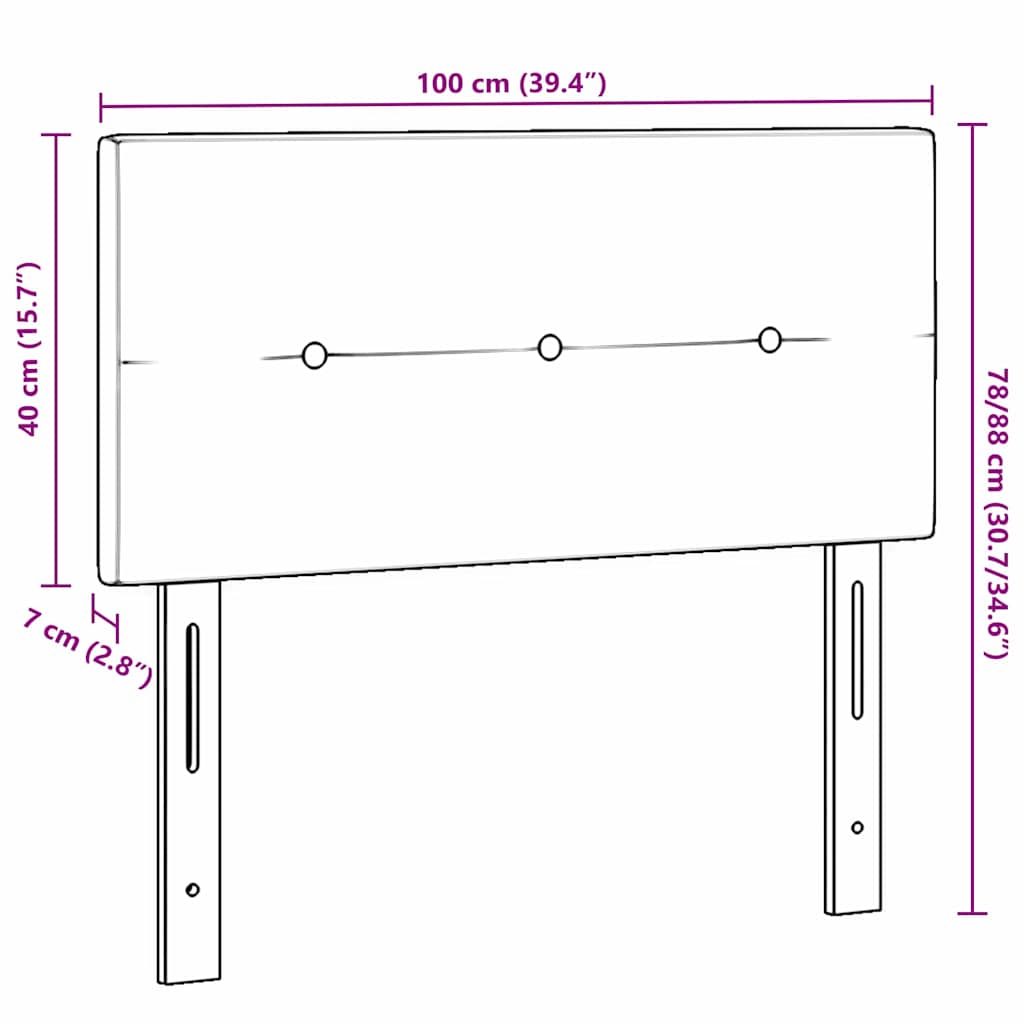 LED Headboard with LED Strip Lights Dark Grey 100 cm Polyester
