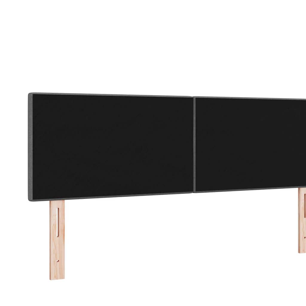 LED Headboard with LED Strip Lights Dark Grey 160 cm Polyester