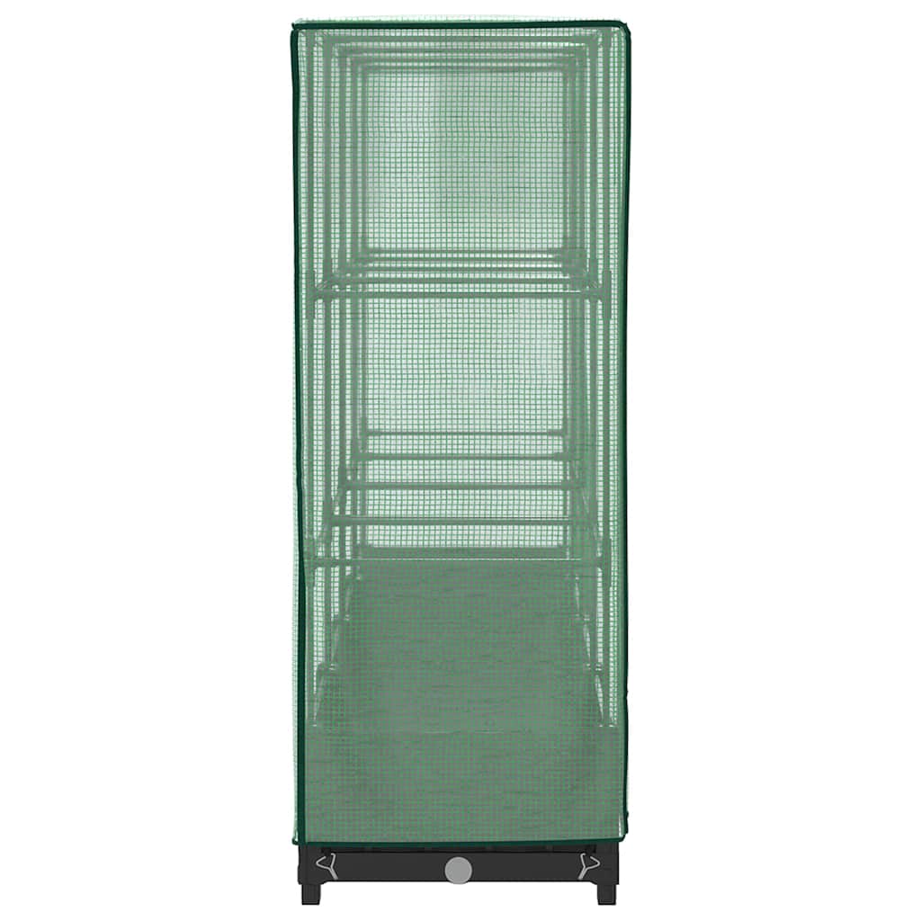 Raised Bed with Greenhouse Cover Rattan Look 160x40x123 cm