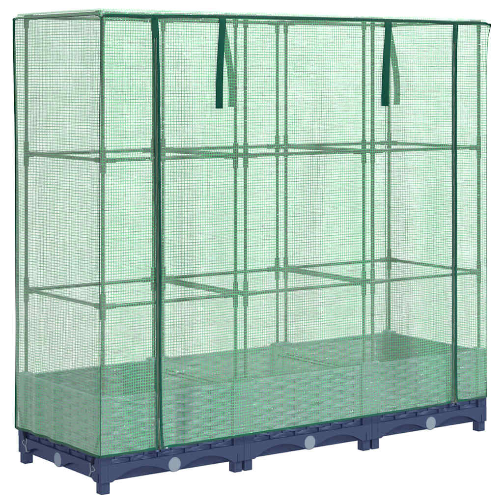 Raised Bed with Greenhouse Cover Rattan Look 120x40x123 cm