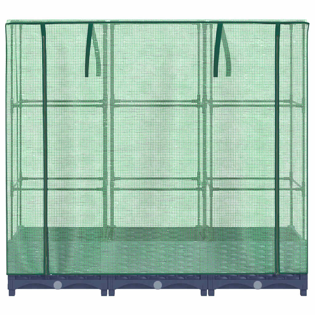 Raised Bed with Greenhouse Cover Rattan Look 120x40x123 cm