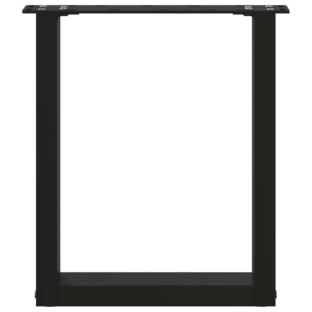 Coffee Table Legs U-Shaped 2 pcs Black 38x(42-43) cm Steel