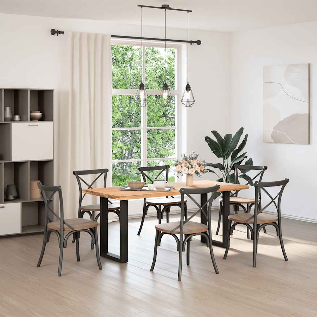 Dining Table Legs U-Shaped 2 pcs Black 50x(72-73) cm Steel