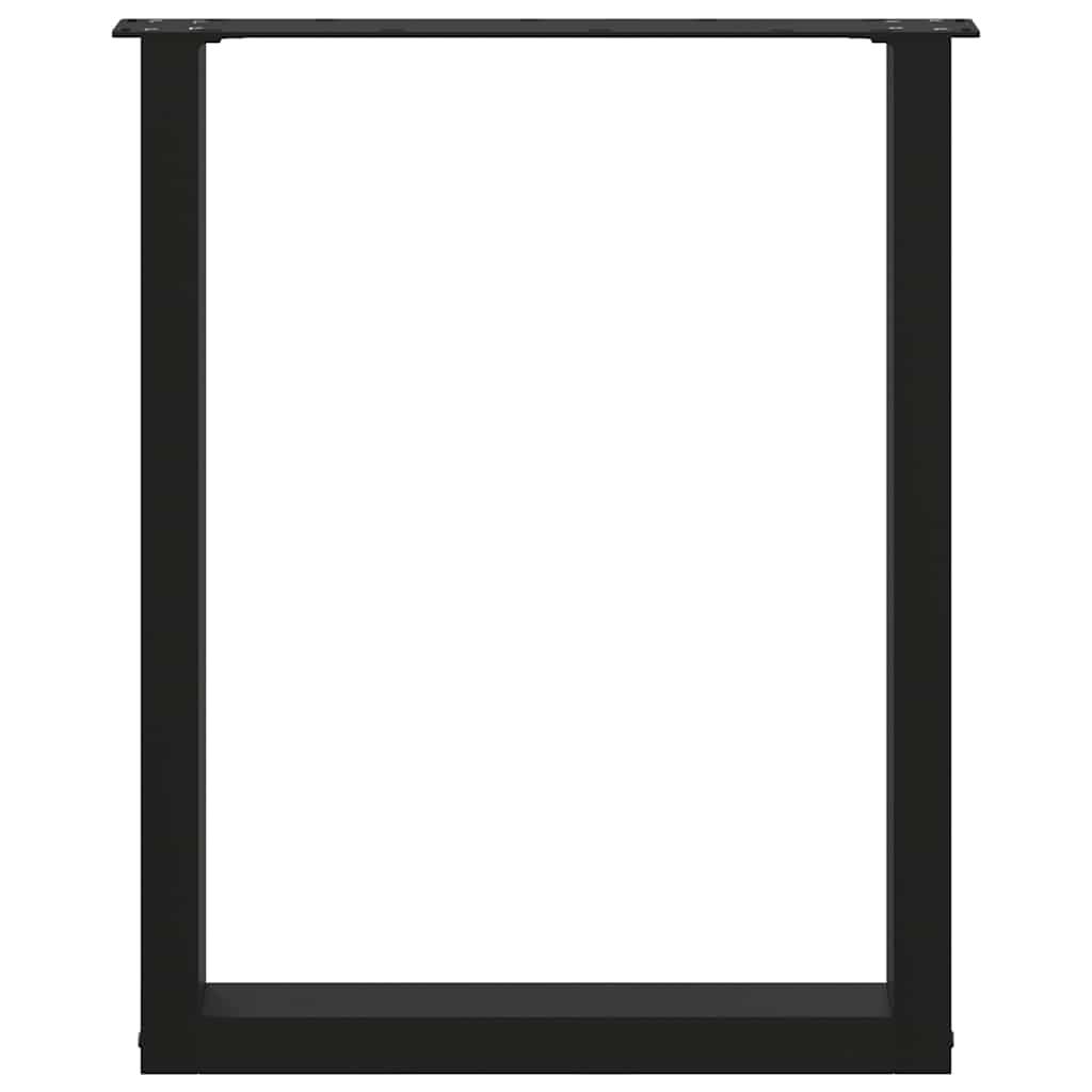 Dining Table Legs U-Shaped 2 pcs Black 60x(72-73) cm Steel