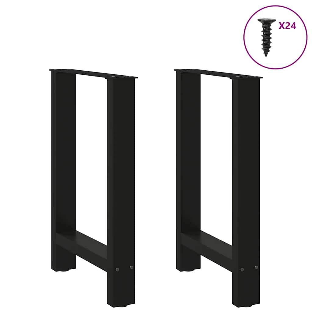 Dining Table Legs Black 2 pcs 60x(72-73) cm Steel