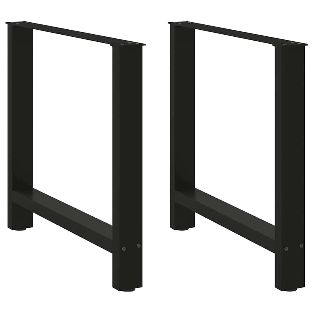 Dining Table Legs Black 2 pcs 70x(72-73) cm Steel