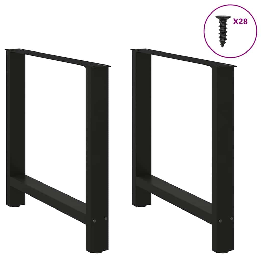 Dining Table Legs Black 2 pcs 70x(72-73) cm Steel
