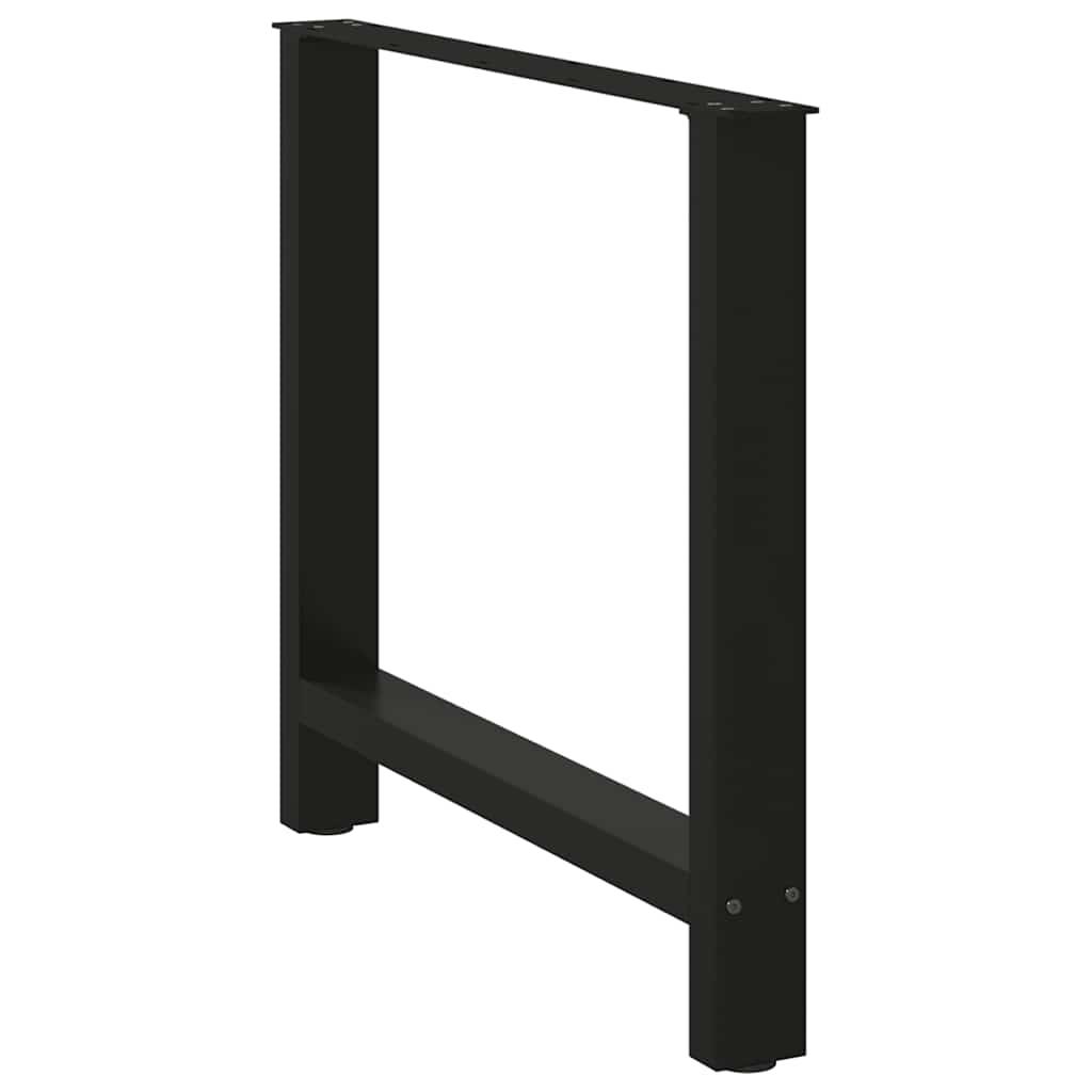 Dining Table Legs Black 2 pcs 80x(72-73) cm Steel