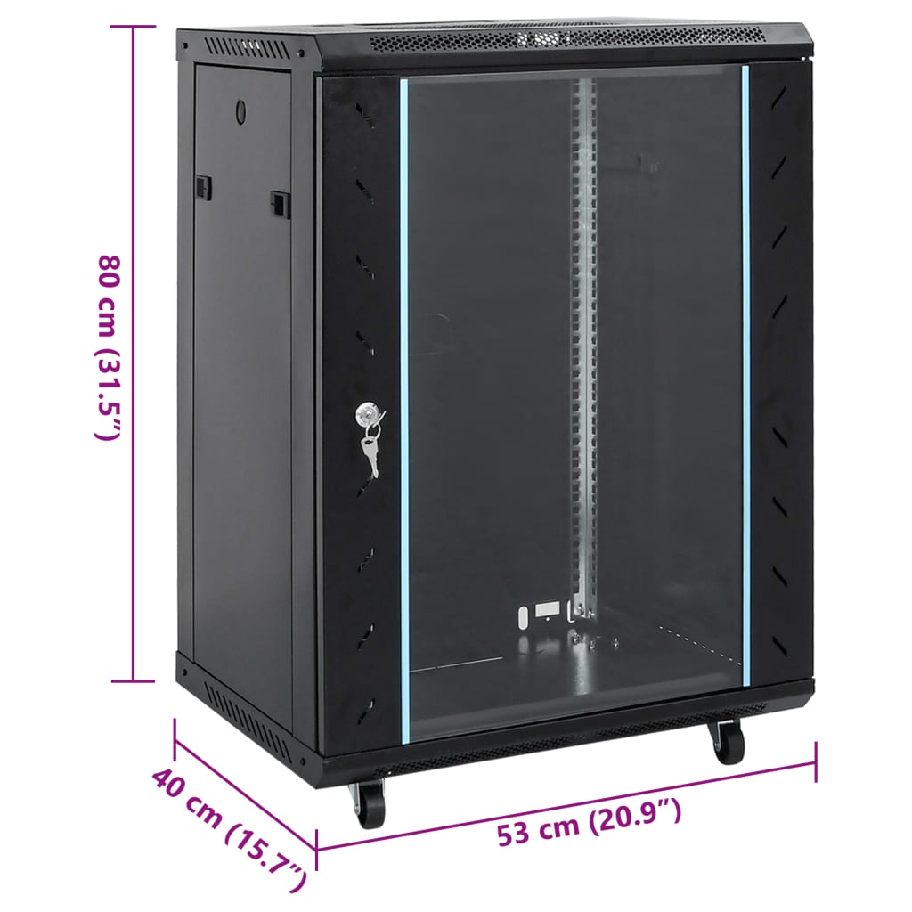 15U Network Cabinet 19" IP20 Black 60x45x86 cm