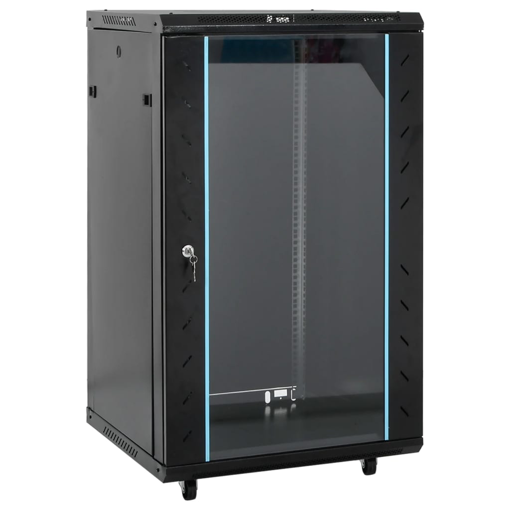 18U Network Cabinet 19&quot; IP20 Black 60x60x100 cm