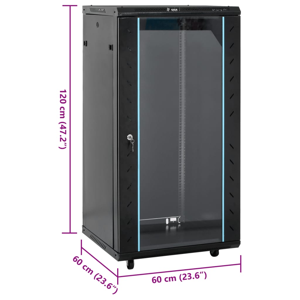 22U Network Cabinet 19" IP20 Black 60x60x120 cm