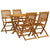 5 Piece Garden Dining Set Solid Wood Eucalyptus