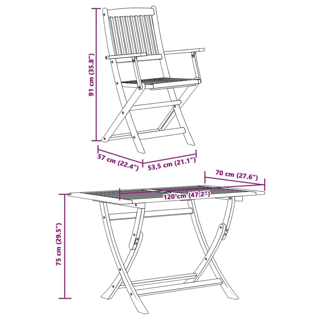 5 Piece Garden Dining Set Solid Wood Eucalyptus