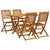 5 Piece Garden Dining Set Solid Wood Eucalyptus