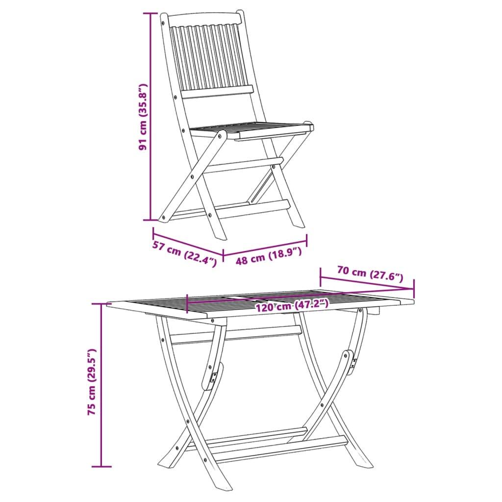 5 Piece Garden Dining Set Solid Wood Eucalyptus