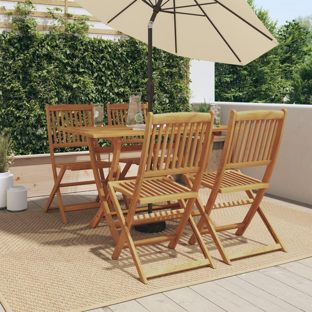 5 Piece Garden Dining Set Solid Wood Eucalyptus