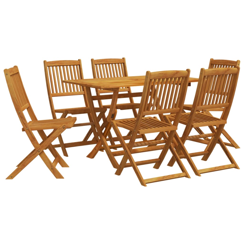 7 Piece Garden Dining Set Solid Wood Eucalyptus