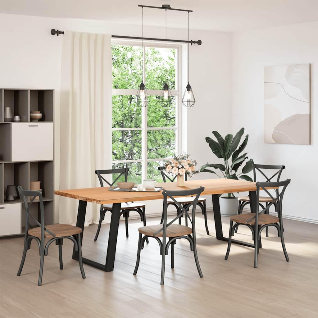 Dining Table Legs U-Shaped 2 pcs Black 70x(72-73) cm Steel