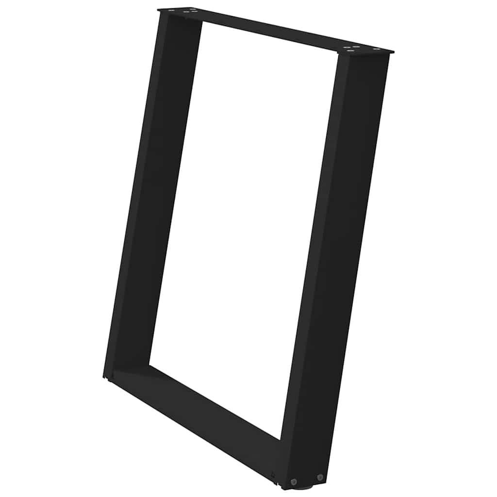 Dining Table Legs U-Shaped 2 pcs Black 70x(72-73) cm Steel