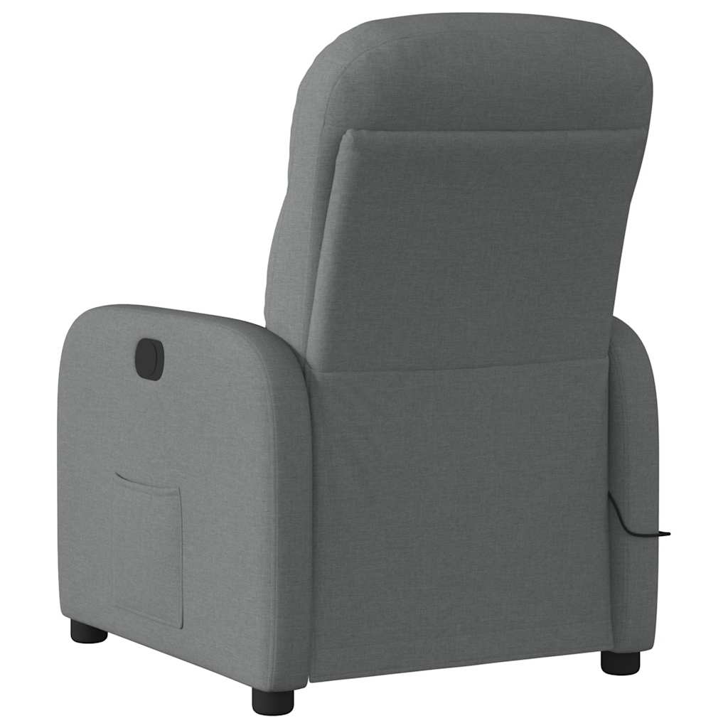 Massage Recliner Chair Dark Grey Fabric