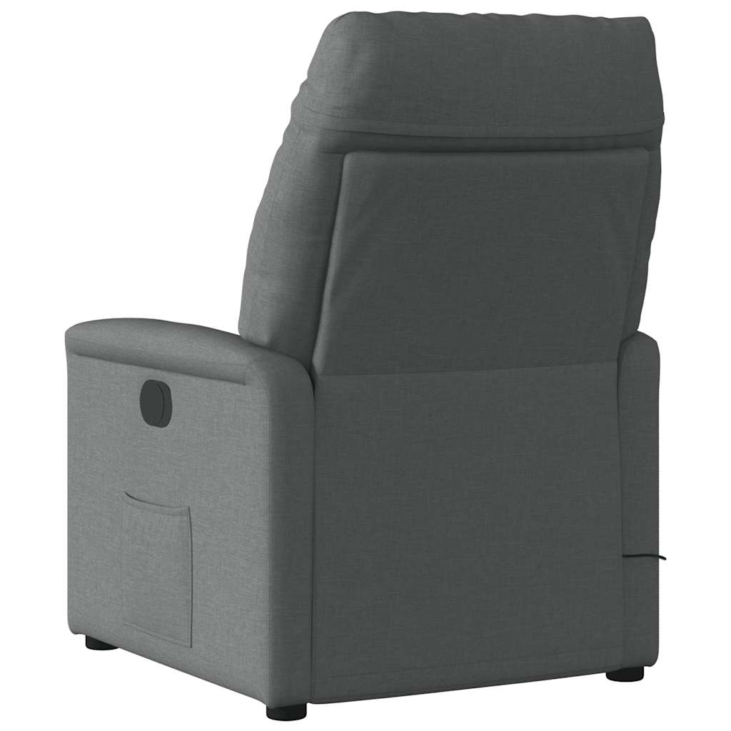 Massage Recliner Chair Dark Grey Fabric