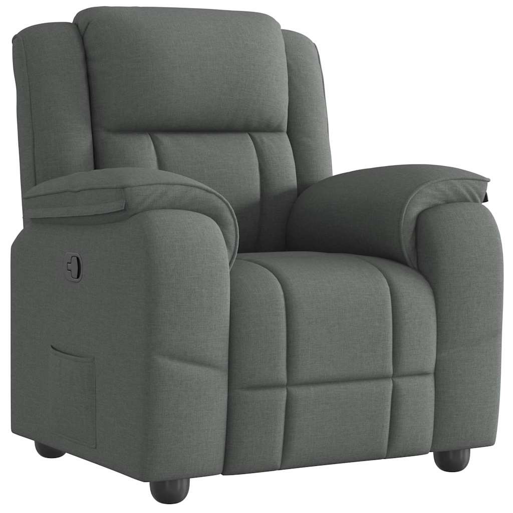 Recliner Chair Dark Grey Fabric