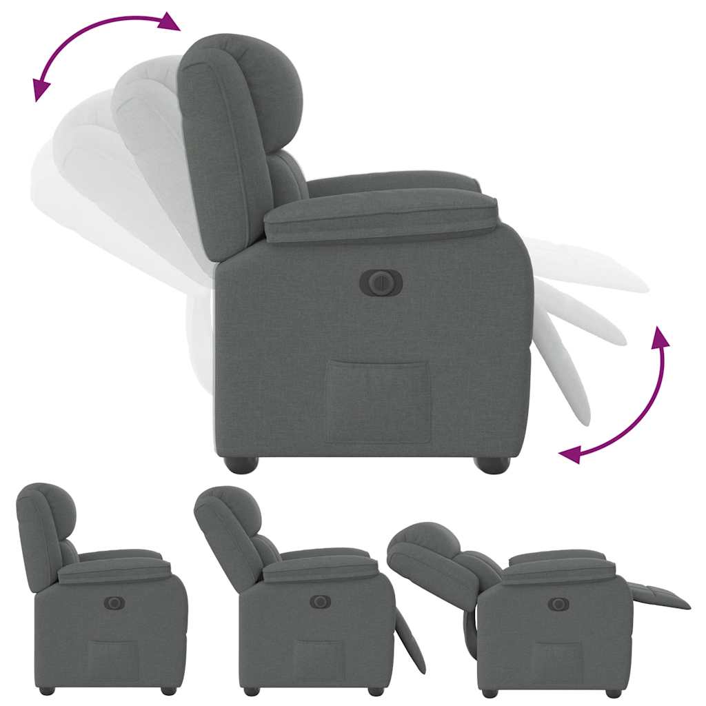 Recliner Chair Dark Grey Fabric
