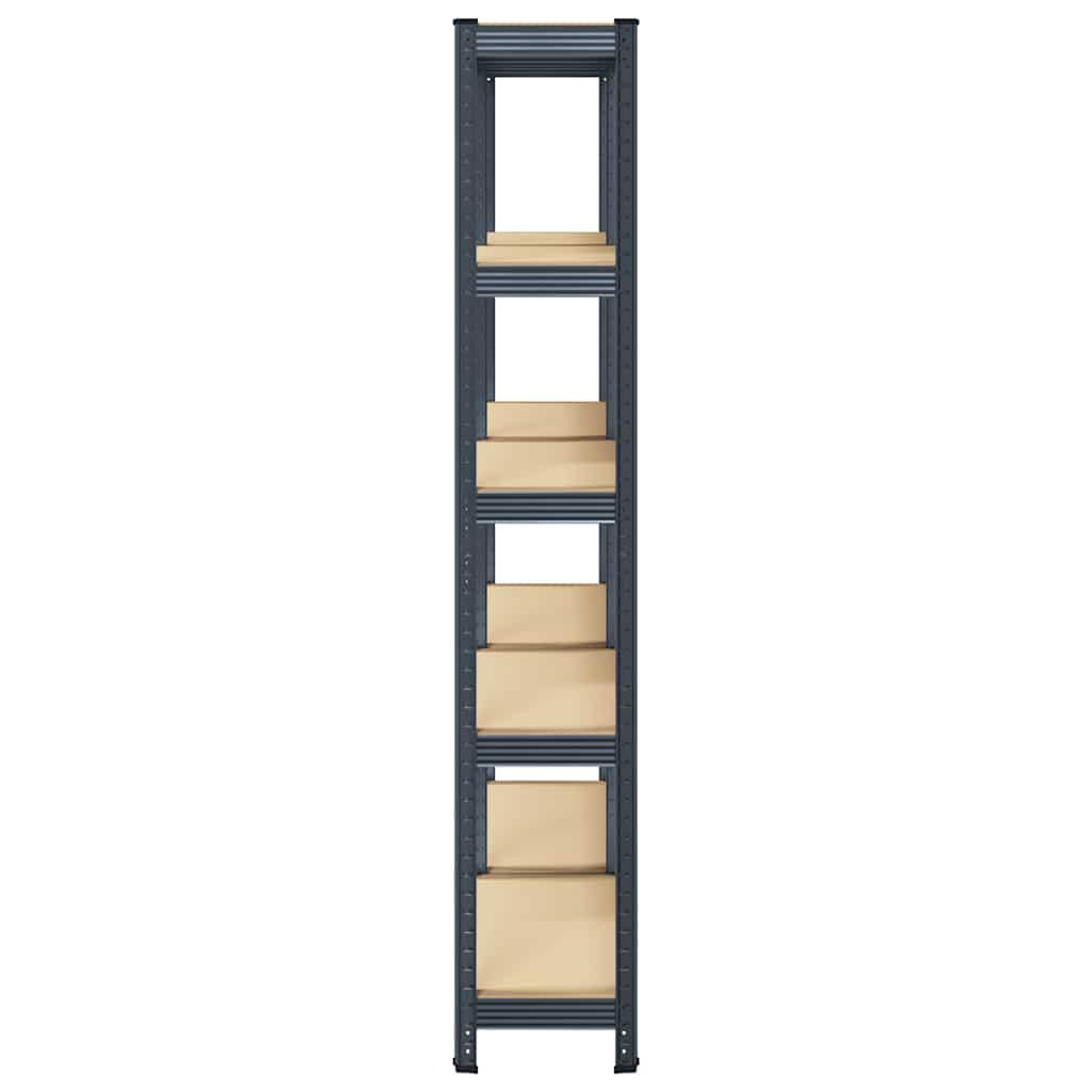 5-Layer Storage Shelves 2 pcs Anthracite Steel&Engineered Wood
