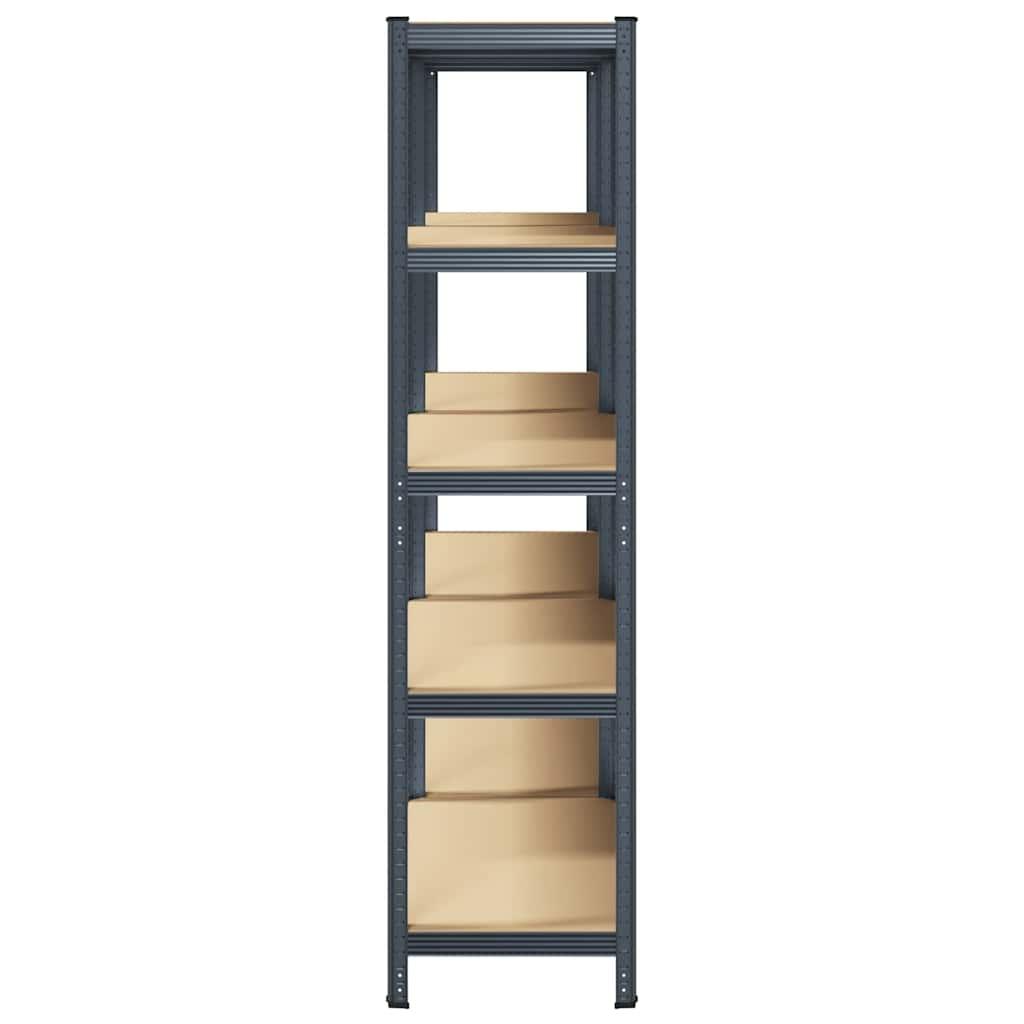 5-Layer Storage Shelves 2 pcs Anthracite Steel&Engineered Wood