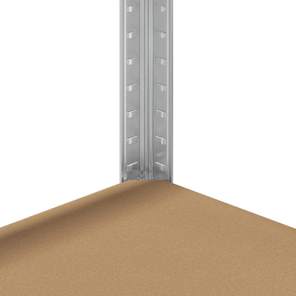 2 Piece 5-Layer Shelves Set Silver Steel&Engineered Wood