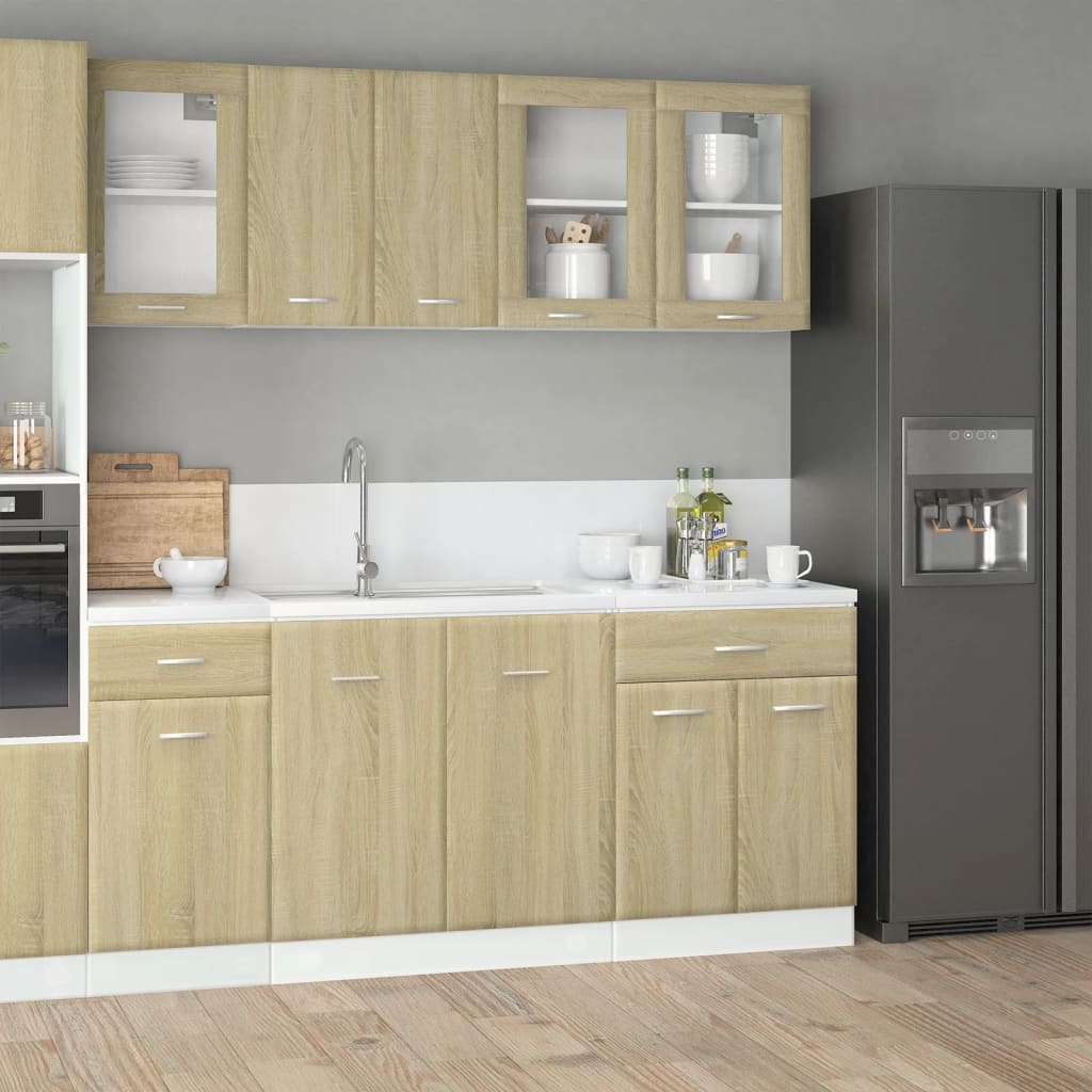 4 Piece Kitchen Cabinet Set Lyon Sonoma Oak Engineered Wood