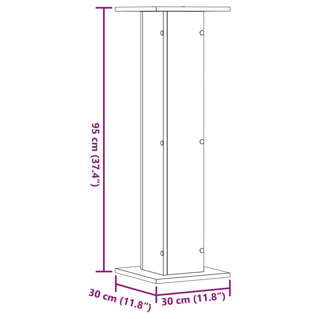Plant Stands 2 pcs Artisian Oak 30x30x95 cm Engineered Wood