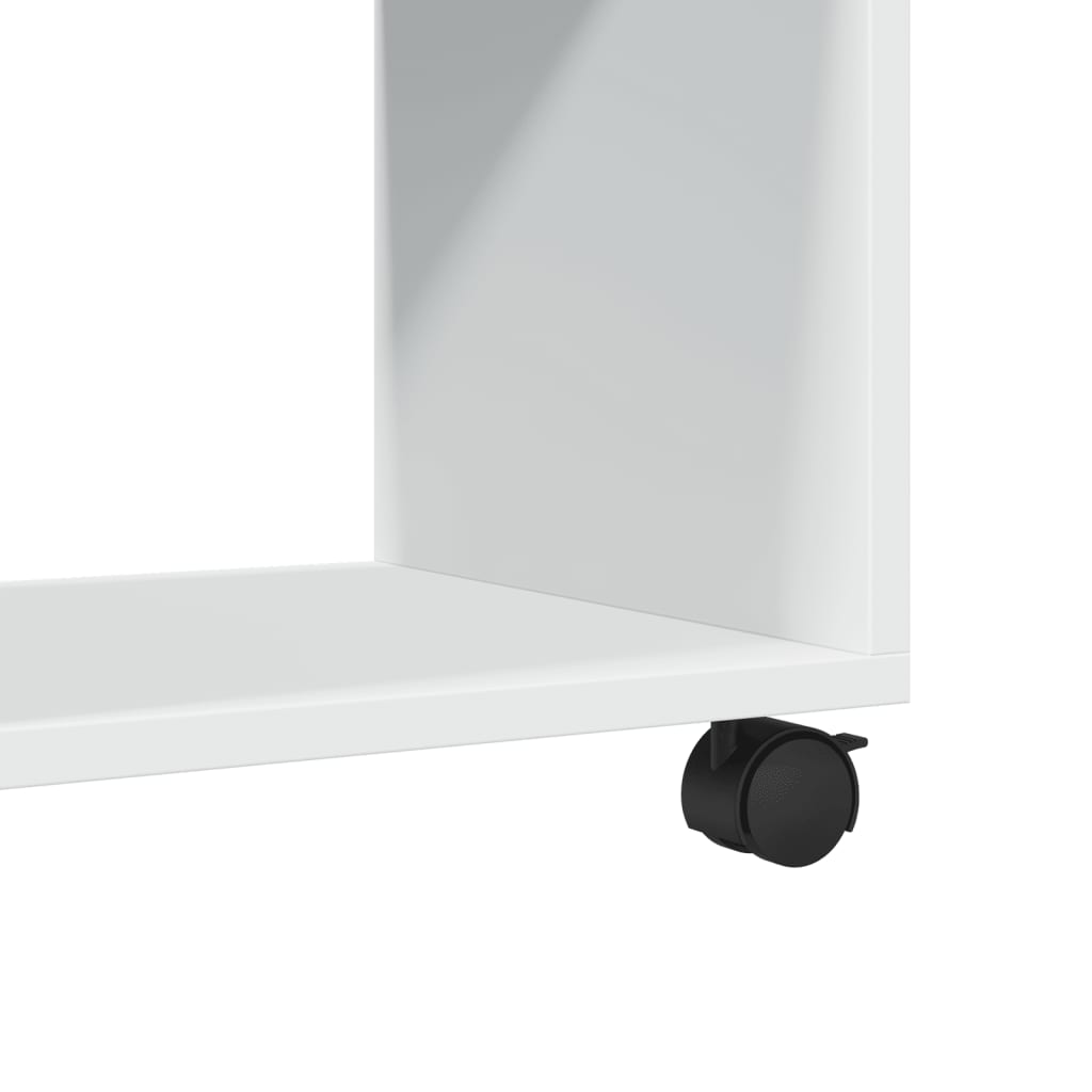 Rolling Cabinet White 72x33x42.5 cm Engineered Wood