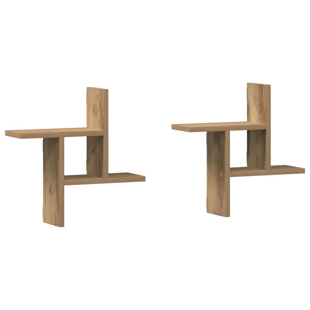 Wall Shelves 2 pcs Artisian Oak 38x12x38 cm Engineered Wood