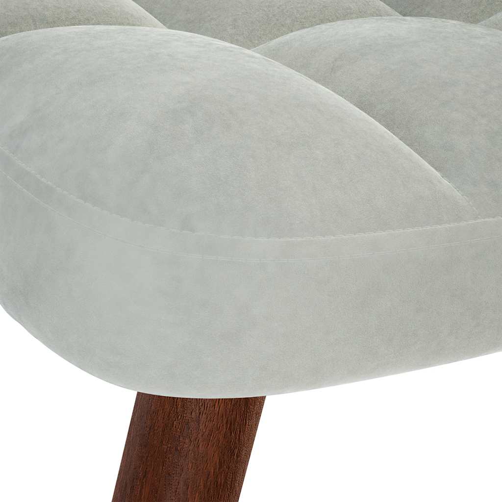 Rocking Chair with Stool Light Grey Velvet