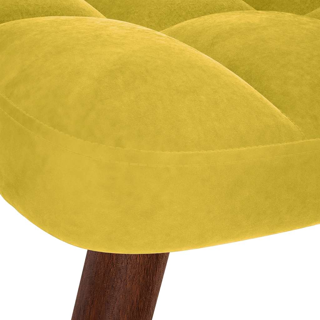Rocking Chair with Stool Yellow Velvet