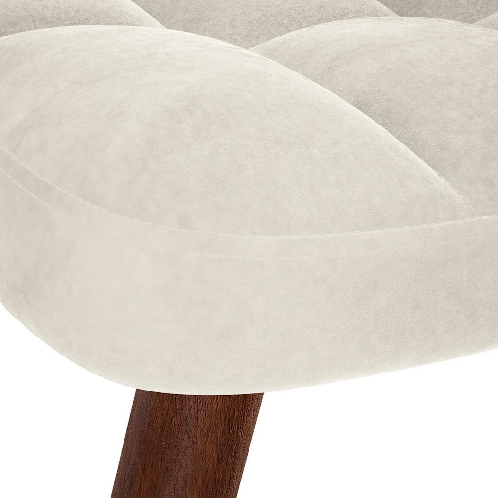 Rocking Chair with Stool Cream Velvet