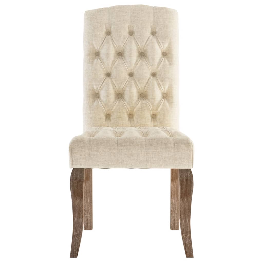 Dining Chairs 4 pcs Beige Linen-Look Fabric