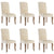 Dining Chairs 6 pcs Beige Linen-Look Fabric