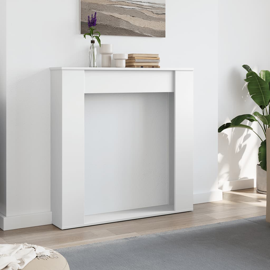 Fireplace Surround White 100x20x100 cm Engineered Wood