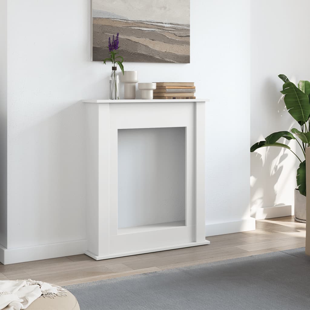 Fireplace Surround White 75x20x87,5 cm Engineered Wood