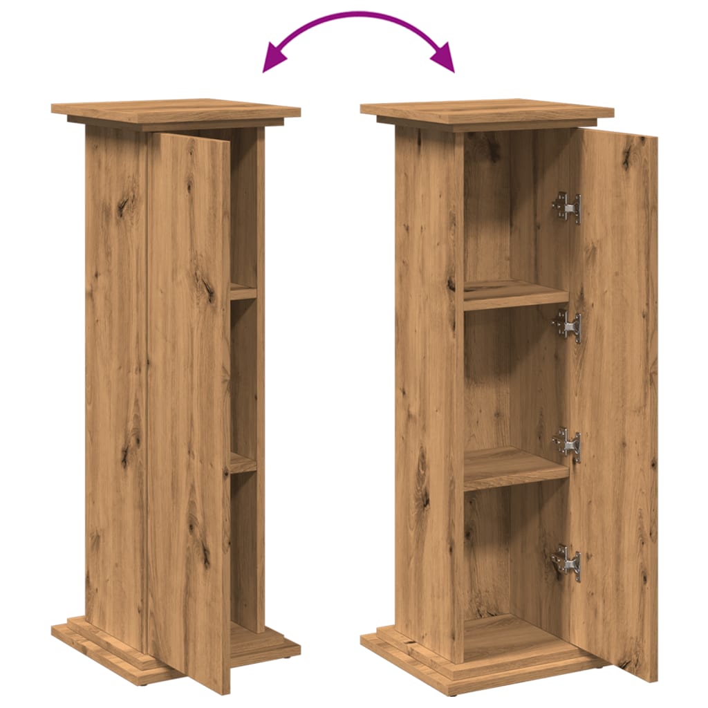 Display Stand with Storage Artisan Oak 31x30x90 cm Engineered Wood