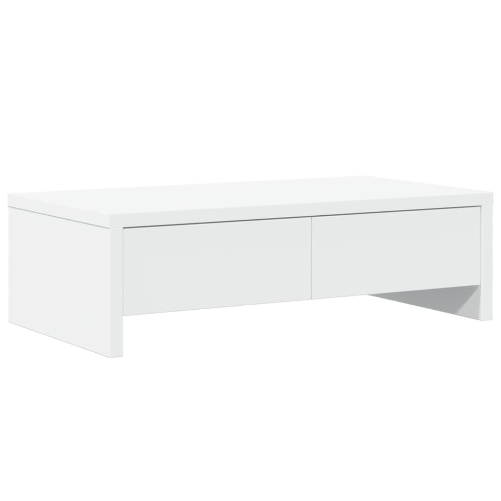 Monitor Stand with Drawers White 50x27x15 cm Engineered Wood