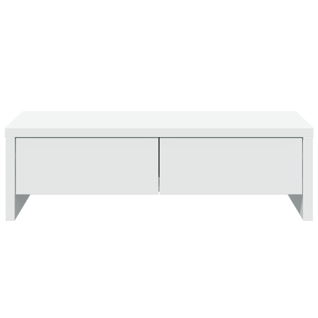 Monitor Stand with Drawers White 50x27x15 cm Engineered Wood