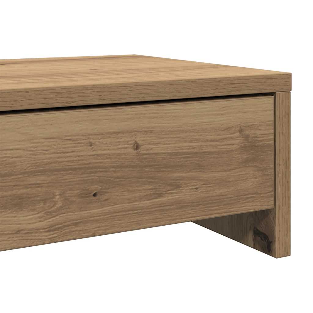 Monitor Stand with Drawers Artisian Oak 100x27x15 cm Engineered Wood