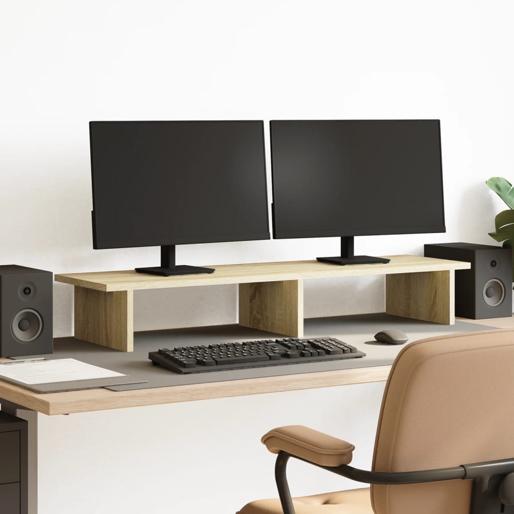 Monitor Stand Sonoma Oak 100x27x15 cm Engineered Wood