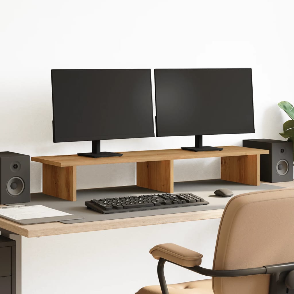 Monitor Stand Artisian Oak 100x27x15 cm Engineered Wood